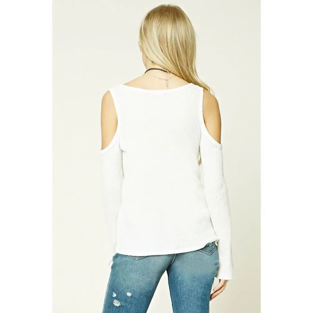 ✨Popcorn Knit Open-Shoulder Top✨ - Picture 3 of 4